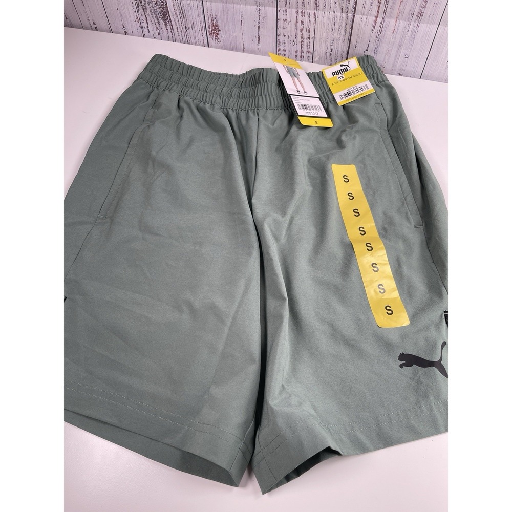 PUMA Mens Lightweight Active Woven Short Green Athletic 7in Inseam S 68734302
